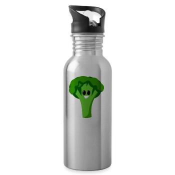 broccoli brokkoli veggie gemuese vegetables11 - Trinkflasche mit integriertem Trinkhalm - Lightsilver - Rechts