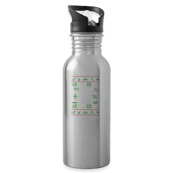 Mathématicien Pi vilain petit cadeau de Noël - Gourde avec paille intégrée - argent clair - Droite