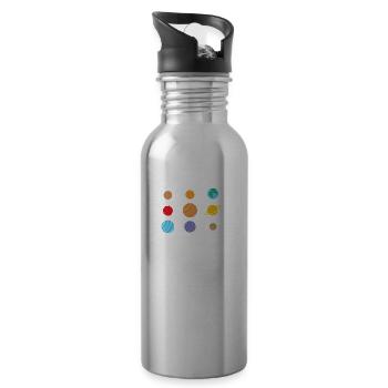 Als ich jung war, gab es noch 9 Planeten - Trinkflasche mit integriertem Trinkhalm - Lightsilver - Rechts
