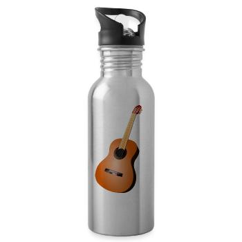 Gitarre - Trinkflasche mit integriertem Trinkhalm - Lightsilver - Rechts