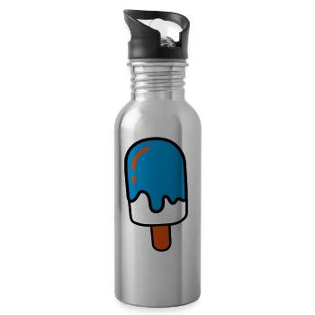 Eis am Stil - Trinkflasche mit integriertem Trinkhalm - Lightsilver - Rechts