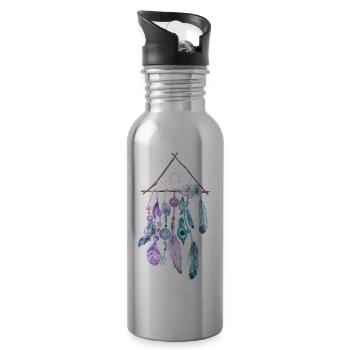 Traumfänger - Trinkflasche mit integriertem Trinkhalm - Lightsilver - Rechts
