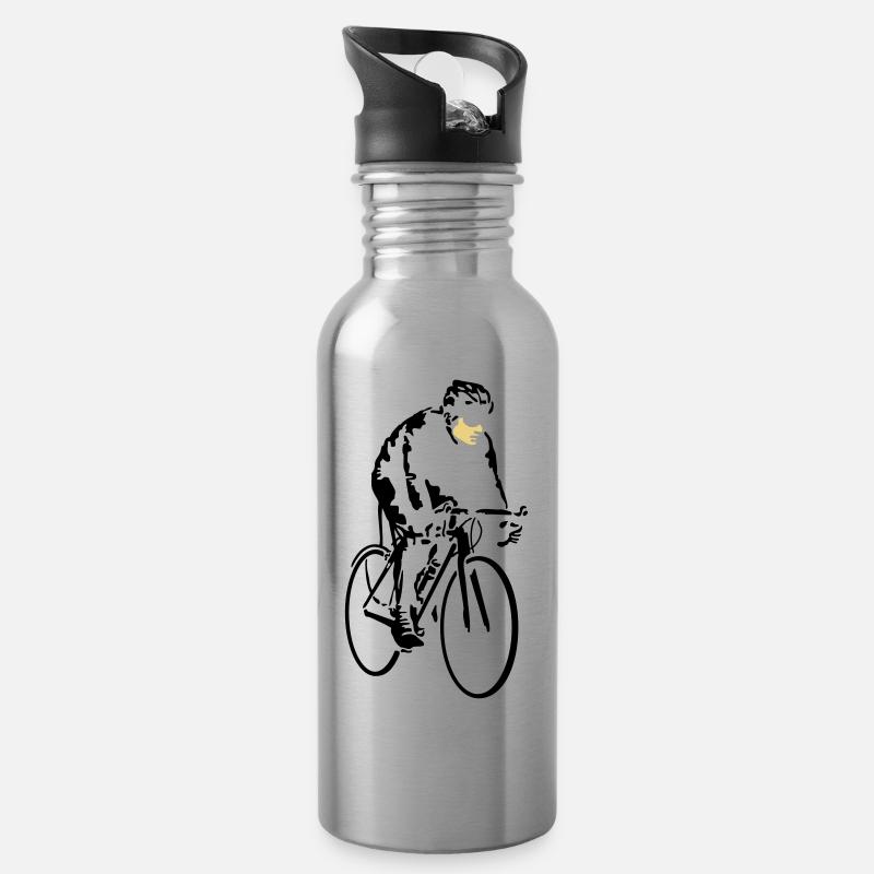 radfahrer_042013_a_2c - Gourde avec paille intégrée - argent clair