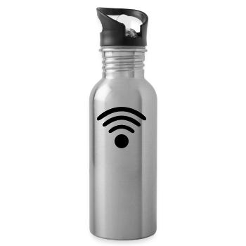 WLAN Internet Online Smartphone Cadeau - Gourde avec paille intégrée - argent clair - Droite
