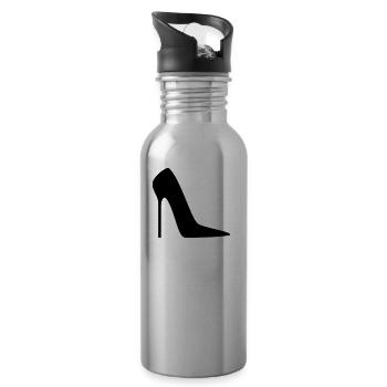 Stiletto High Heels Pumps Geschenkidee für Frauen - Trinkflasche mit integriertem Trinkhalm - Lightsilver - Rechts