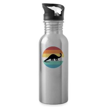Brontosaurus - Trinkflasche mit integriertem Trinkhalm - Lightsilver - Rechts