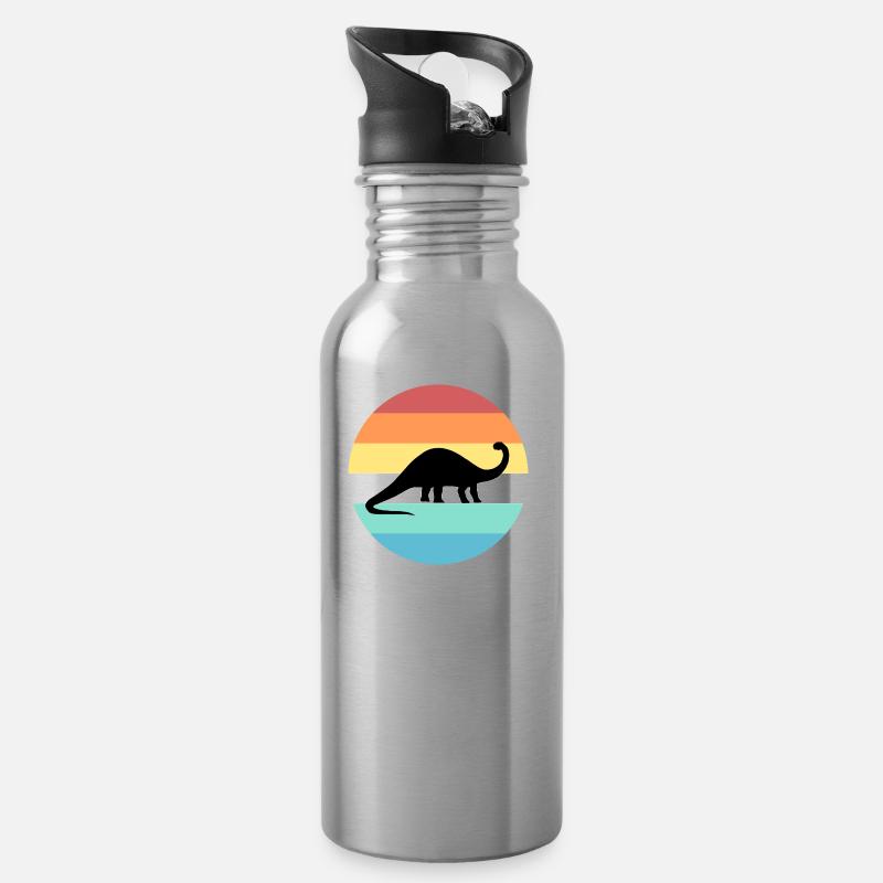 brontosaurus - Water bottle with straw - silver