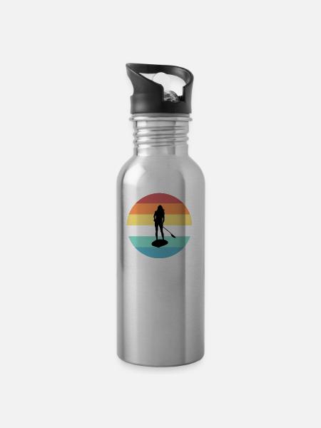 Stand Up Paddle - Trinkflasche mit integriertem Trinkhalm -
