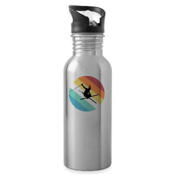 Skifahren - Trinkflasche mit integriertem Trinkhalm - Lightsilver - Rechts