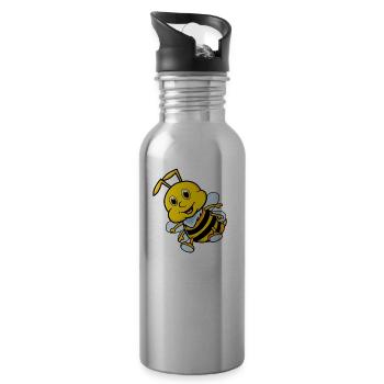 bee - Water bottle with straw - silver - Right