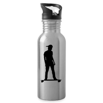 skater - Water bottle with straw - silver - Right