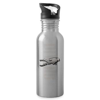 Tauchen Taucher - Trinkflasche mit integriertem Trinkhalm - Lightsilver - Rechts