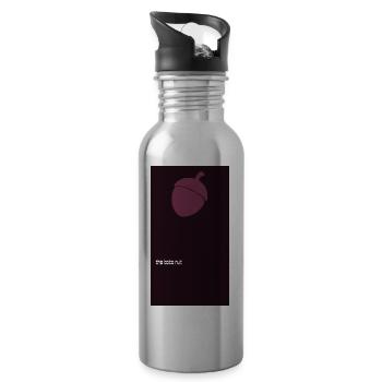 nuss - Trinkflasche mit integriertem Trinkhalm - Lightsilver - Rechts