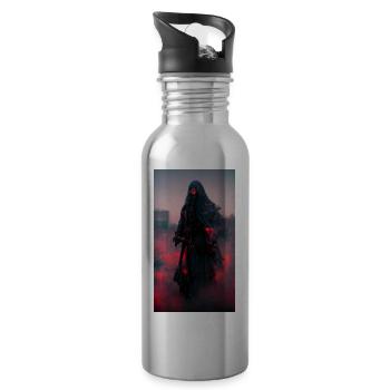 Red Grim reaper - Water bottle with straw - silver - Right