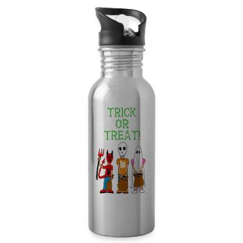 Süßes oder Saures für Kinder - Trinkflasche mit integriertem Trinkhalm - Lightsilver - Rechts