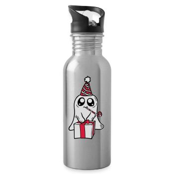 Little Ghost celebrates its birthday - Water bottle with straw - silver - Right