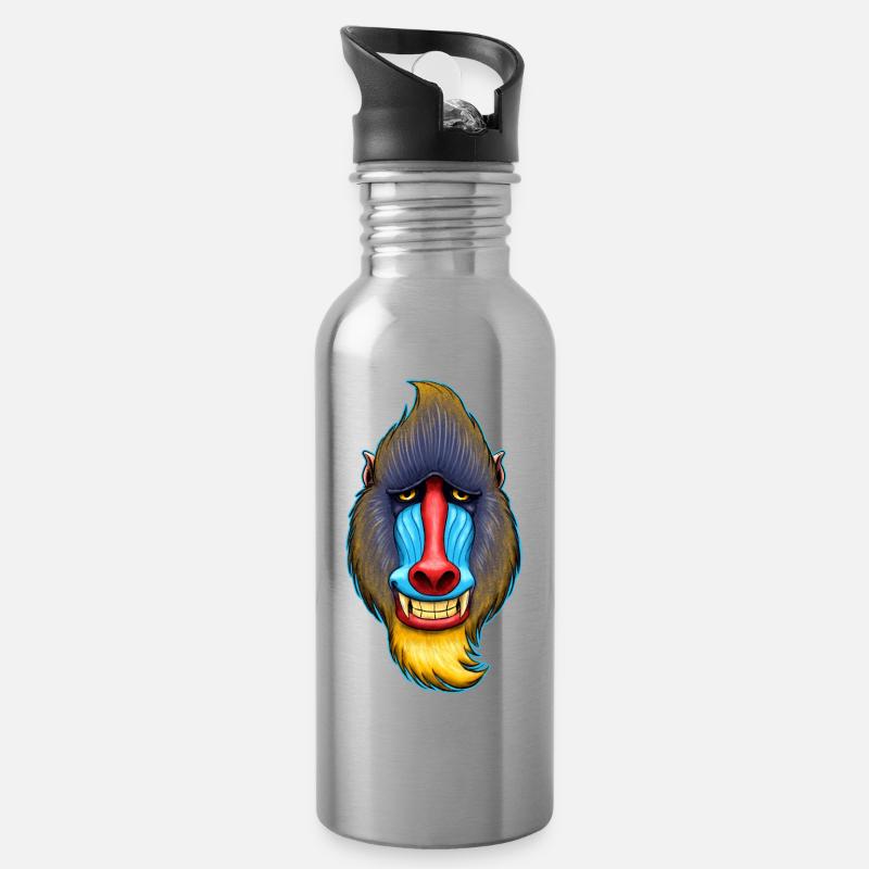 Mandrill Design - Gourde avec paille intégrée - argent clair