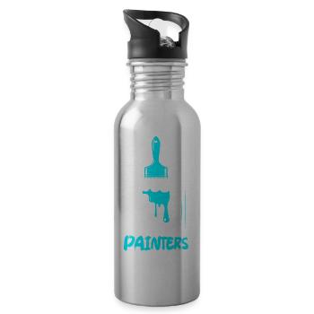 Support Your Local Painters Job Profession - Water bottle with straw - silver - Right