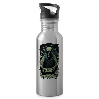 666moneyzombie No.4 - Trinkflasche mit integriertem Trinkhalm - Lightsilver - Rechts
