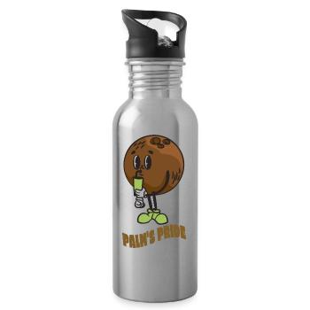 Coconut Lover Juice Beach Tropical Summer - Water bottle with straw - silver - Right