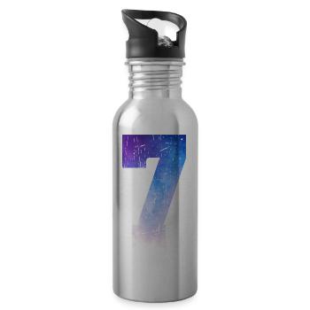 Ausgabe 7 – 7. Jubiläumsgeschenk - Trinkflasche mit integriertem Trinkhalm - Lightsilver - Rechts