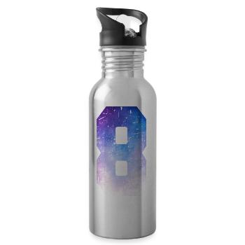 Ausgabe 8 – 8. Jubiläumsgeschenk - Trinkflasche mit integriertem Trinkhalm - Lightsilver - Rechts