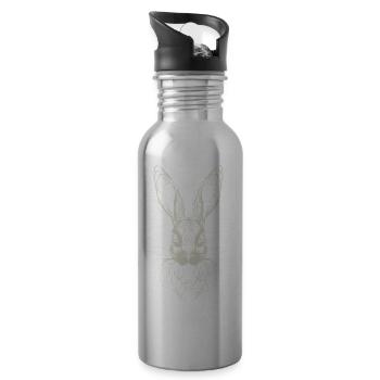 Géométrie du lapin de Pâques - Gourde avec paille intégrée - argent clair - Droite