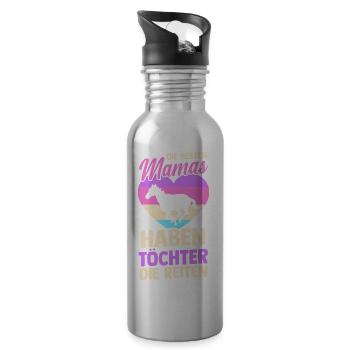 Reiten Mama Mutter Pferdeliebhaber Reiterhof Pferd - Trinkflasche mit integriertem Trinkhalm - Lightsilver - Rechts