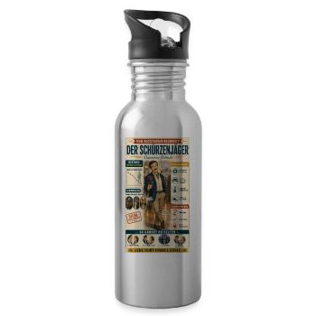 Der Schürzenjäger – jede Flirtchance zählt - Trinkflasche mit integriertem Trinkhalm - Lightsilver - Rechts