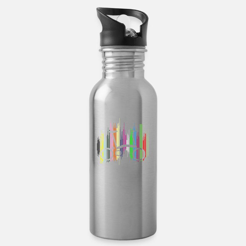 CHAINSTORY X Code Couleurs Brompton - Gourde avec paille intégrée - argent clair