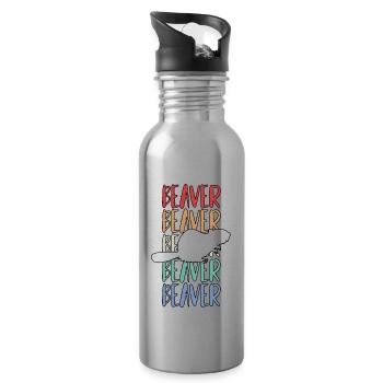 Biber - Trinkflasche mit integriertem Trinkhalm - Lightsilver - Rechts