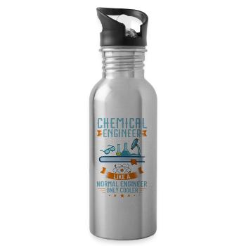 Chemical Engineer Chemical Engineering Science - Water bottle with straw - silver - Right