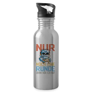 Lustiges Gaming Skelett Streaming Computerspiele - Trinkflasche mit integriertem Trinkhalm - Lightsilver - Rechts