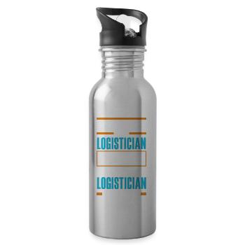 Logistics Logistician Until Real Logistician - Water bottle with straw - silver - Right