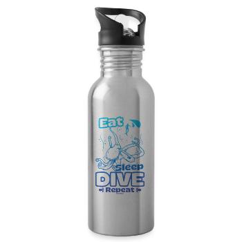 Dive - Water bottle with straw - silver - Right
