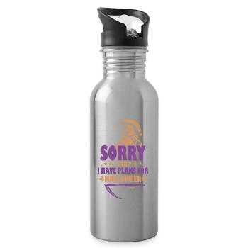 Sorry I can't I have plans for Halloween - Water bottle with straw - silver - Right