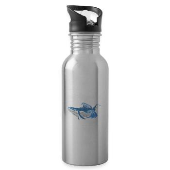 Beluga Whale Design für Meeressäuger und Orca - Trinkflasche mit integriertem Trinkhalm - Lightsilver - Rechts