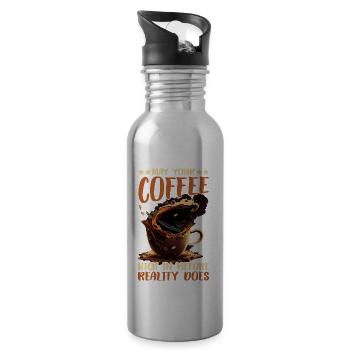 May Your Coffee Kick In Before Reality Does 61 - Trinkflasche mit integriertem Trinkhalm - Lightsilver - Rechts