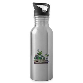 Kernenergie Spruch für Kernenergie - Trinkflasche mit integriertem Trinkhalm - Lightsilver - Rechts