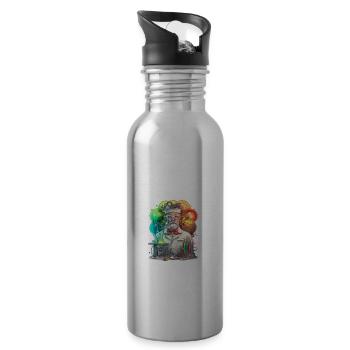 Nuklearingenieur für Kernkraftwerk und Kernenergie - Trinkflasche mit integriertem Trinkhalm - Lightsilver - Rechts