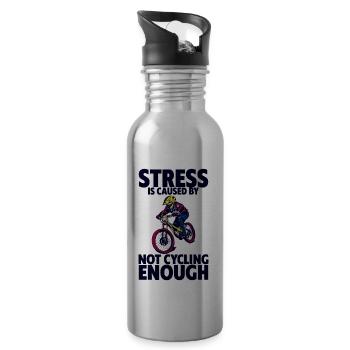 Le stress est causé par le fait de ne pas faire assez de vélo 4 - Gourde avec paille intégrée - argent clair - Droite