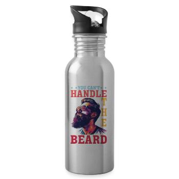 You Can't Handle The Beard - Trinkflasche mit integriertem Trinkhalm - Lightsilver - Rechts