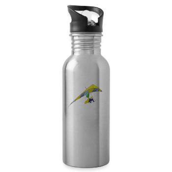 Kite flying, Hang Gliding - Water bottle with straw - silver - Right