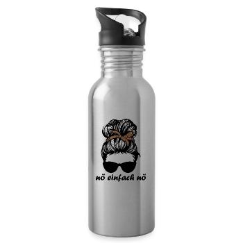 Diva Haare nö einfach nö - Trinkflasche mit integriertem Trinkhalm - Lightsilver - Rechts