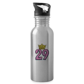 29 Zahl Krone - Trinkflasche mit integriertem Trinkhalm - Lightsilver - Rechts