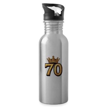 70 Zahl Krone - Trinkflasche mit integriertem Trinkhalm - Lightsilver - Rechts