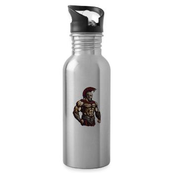 Spartaner - Trinkflasche mit integriertem Trinkhalm - Lightsilver - Rechts