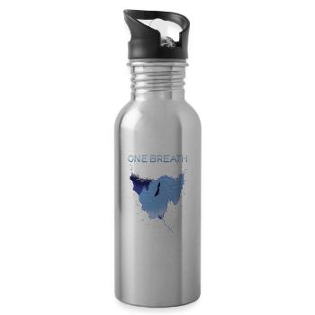 Freediving One Breath Diving Apnea Diver Ocean - Water bottle with straw - silver - Right