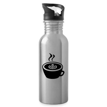 Kaffee Icon - Trinkflasche mit integriertem Trinkhalm - Lightsilver - Rechts
