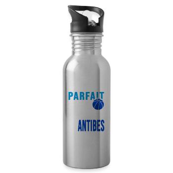 basketball supporter club basket ball Antibes - Gourde avec paille intégrée - argent clair - Droite